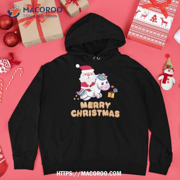 Santa Claus With Unicorn Merry Christmas Shirt, Merry Christmas Santa