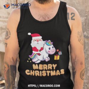 santa claus with unicorn merry christmas shirt santa tracker 2023 tank top