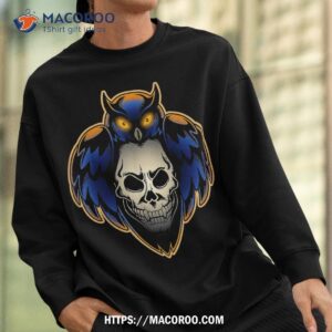 scary owl amp skull halloween creepy shirt halloween skull sweatshirt