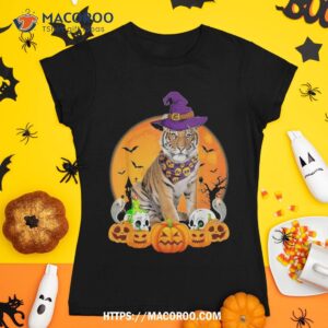 Scary Pumpkin Skull Ghost Boo Witch Bengal Tiger Halloween Shirt, Spooky Scary Skeletons