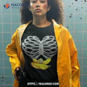 scary skeleton shirts halloween skull rib cage banana shirt spooky scary skeletons tshirt 2