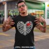 Scary Skeleton Shirts , Halloween Skull Rib Cage Heart Shirt, Scary Skull