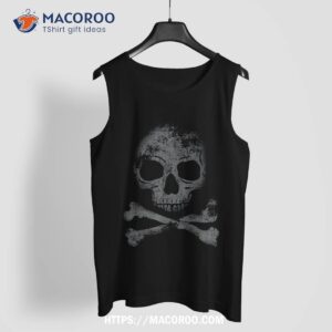 scary skull and crossbones grunge style gothic creepy spooky shirt skull pumpkin tank top
