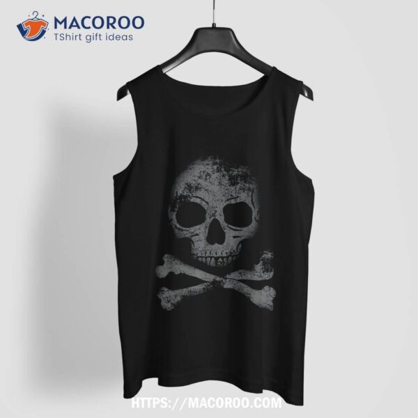 Scary Skull And Crossbones Grunge Style Gothic Creepy Spooky Shirt, Skull Pumpkin