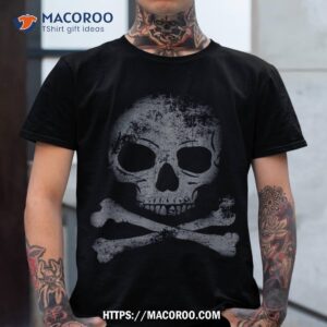 Scary Skull And Crossbones Grunge Style Gothic Creepy Spooky Shirt, Skull Pumpkin