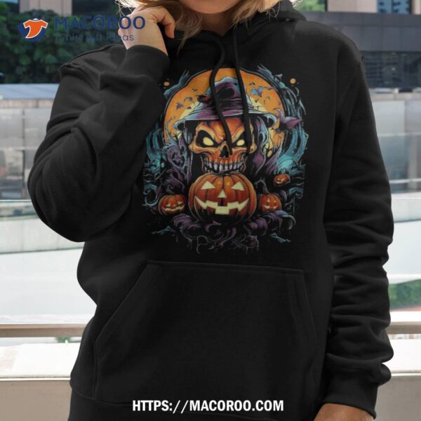 Scary Spooky Castle Halloween Pumpkin Witch Shirt