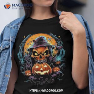 Scary Spooky Castle Halloween Pumpkin Witch Shirt