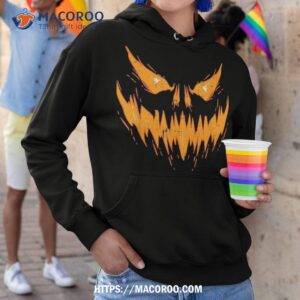 scary spooky jack o lantern face pumpkin halloween boys shirt hoodie
