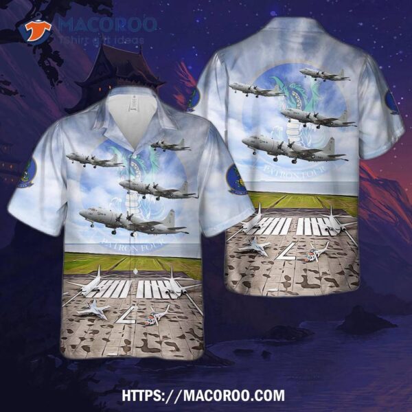 Scheme  The Us Navy Lockheed P-3c Orion (buno 160287) From Patrol Squadron 4 (vp-4) Has The “skinny Dragons Hawaiian Shirt” Scheme.