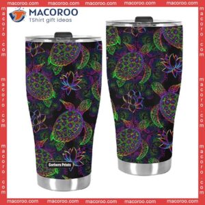 Sea Turtle In Psychedelic Multicolor Stainless Steel Tumbler