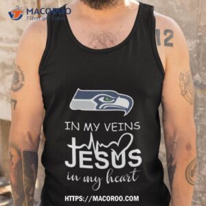 seattle seahawks logo 2023 in my veins jesus in my hearshirt tank top