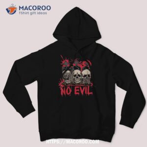 See – Speak Hear No Evil Skulls Halloween Bloody Skull Shirt, Skull Pumpkin