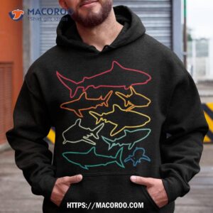 shark lover retro shark art shirt practical gifts for dad hoodie