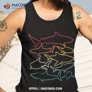 shark lover retro shark art shirt practical gifts for dad tank top 3