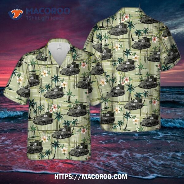 Sherman M4e8 Hvss 105mm 711th Tank Battalion U.s. Army Okinawa 1945 Hawaiian Shirt