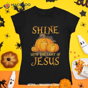 Shine With The Light Of Jesus Christian Halloween Pumpkin Shirt