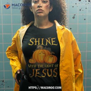 shine with the light of jesus christian halloween pumpkin shirt tshirt 2