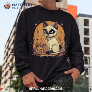 siamese cat cute pumpkin halloween kitten shirt sweatshirt