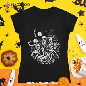 skeleton dancing lazy halloween costume funny spooky skull shirt skeleton head tshirt 1