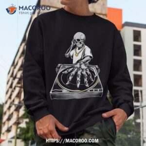 skeleton dj lazy halloween costume skull disc jockey shirt skeleton head sweatshirt