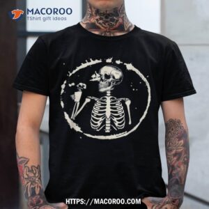Skeleton Drinking Coffee Shirt, Lazy Halloween Costume Skull Shirt, Skeleton Masks