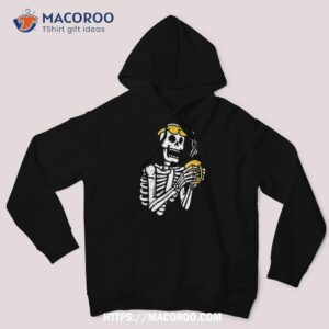 skeleton drinking coffee skull halloween shirt skeleton head hoodie