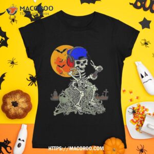 Skeleton Gamer Video Game Spooky Halloween Gaming Boys Kids Shirt, Skull Pumpkin