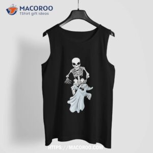 skeleton ghost lazy halloween costume funny skull spirit shirt scary skull tank top