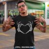 Skeleton Hand Heart Halloween Funny Bones Love Shirt, Skull Pumpkin