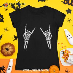 Skeleton Hand Rocker Graphic Rock On Star Trendy Halloween Shirt, Halloween Skull