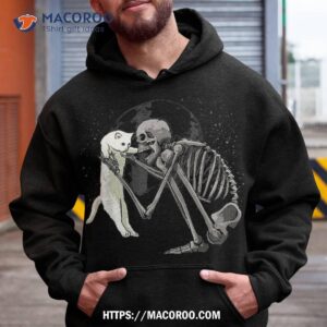 skeleton holding cat funny halloween skull kids shirt halloween 5 mask hoodie