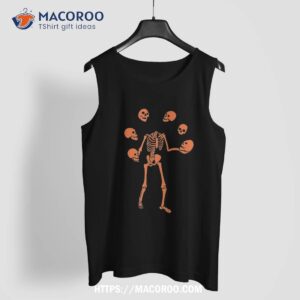 skeleton juggling skulls halloween gothic shirt skeleton head tank top