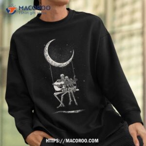 skeleton moon band tees rock and roll concert graphic shirt spooky scary skeletons sweatshirt