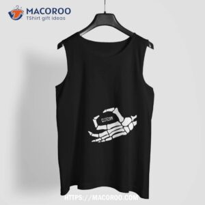 skeleton ok hand sign lazy diy halloween costume funny bones shirt spooky scary skeletons tank top