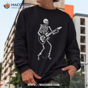 skeleton playing guitar halloween costume skull guitarist shirt skeleton head sweatshirt