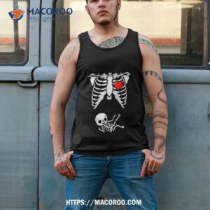 skeleton pregnancy announcement xray halloween shirt tank top 2