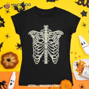 Skeleton Rib Cage Xray Bones Skull Halloween Costume Shirt, Skull Pumpkin