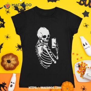 Skeleton Selfie Funny Halloween Costume Skull Bones Shirt, Skull Pumpkin