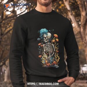skeleton with spring botanicals halloween shirt sweatshirt