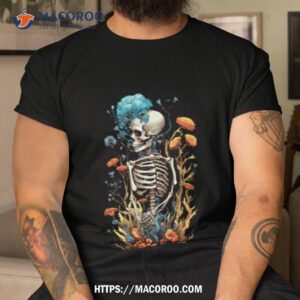 Skeleton With Spring Botanicals Halloween Shirt
