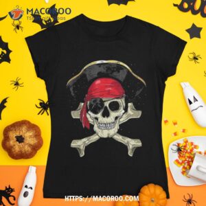 skull amp crossbones pirate halloween costume buccaneer gifts shirt skull pumpkin tshirt 1