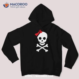 skull amp crossbones with bow halloween costume funny gift shirt sugar skull pumpkin hoodie