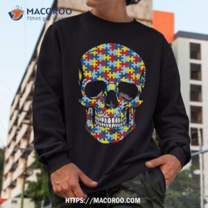 skull autism awareness art halloween shirt or gift scary skull sweatshirt