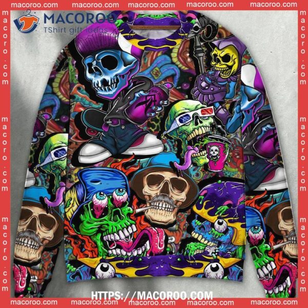 Skull Colorful Mix Men’s Ugly Sweater