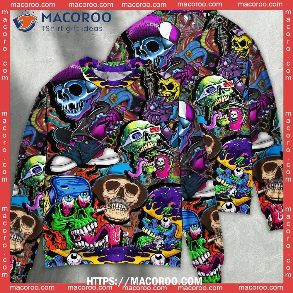 Skull Colorful Mix Men's Ugly Sweater