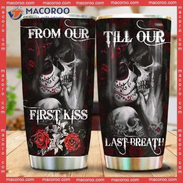 Skull Couple Stainless Steel Tumbler