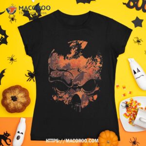 Skull Crow Dawn Costume Cool Easy Halloween Gift Shirt, Skull Pumpkin