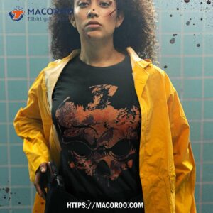 skull crow dawn costume cool easy halloween gift shirt skull pumpkin tshirt 2