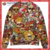 Skull Day Of The Dead Flower Funny Ugly Sweater