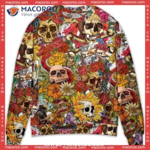 Skull Day Of The Dead Flower Funny Ugly Sweater